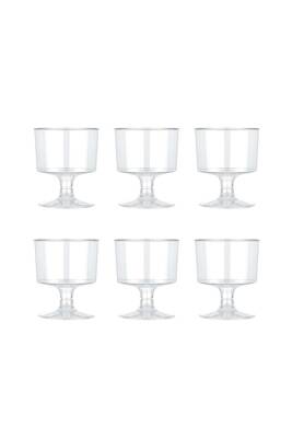 Şeffaf Ayaklı Plastik Shot Bardağı 50cc 6lı - 1